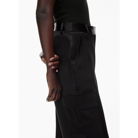 Aritzia Babaton Refined Satin Cargo Pant in Black Size 4 - Picture 15 of 16